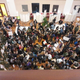Students commence a sit-in at the Harvard University building where union negotiations are being held. Photo by Anabela Pappas.